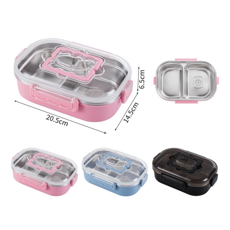 Kids Adult Lunch Box Single/Double Layer Water Injection Heating 304 Stainless Steel Student Bento Box Lunchbox Food Container