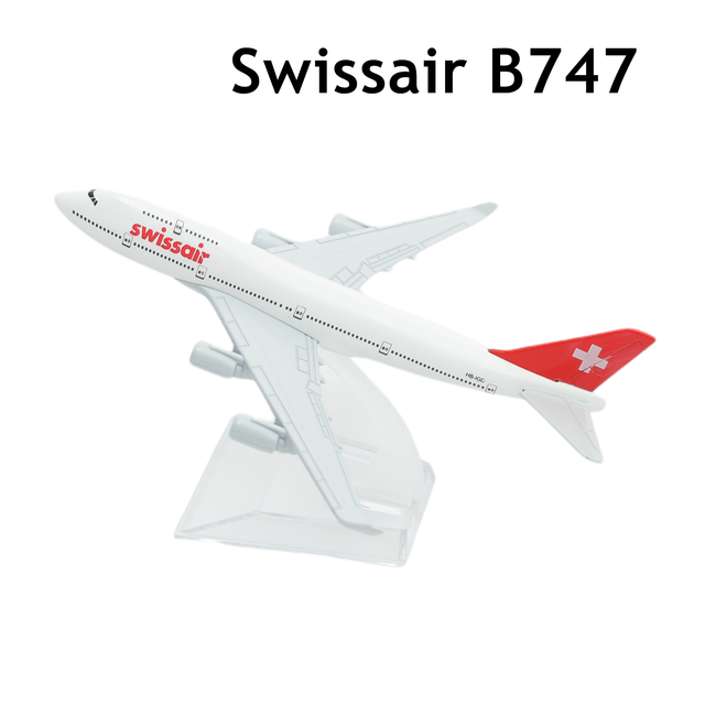 Aerei turchi B777 in lega Diecast Model 15cm Aviation da collezione in miniatura ornamento Souvenir giocattoli: Swissair B747