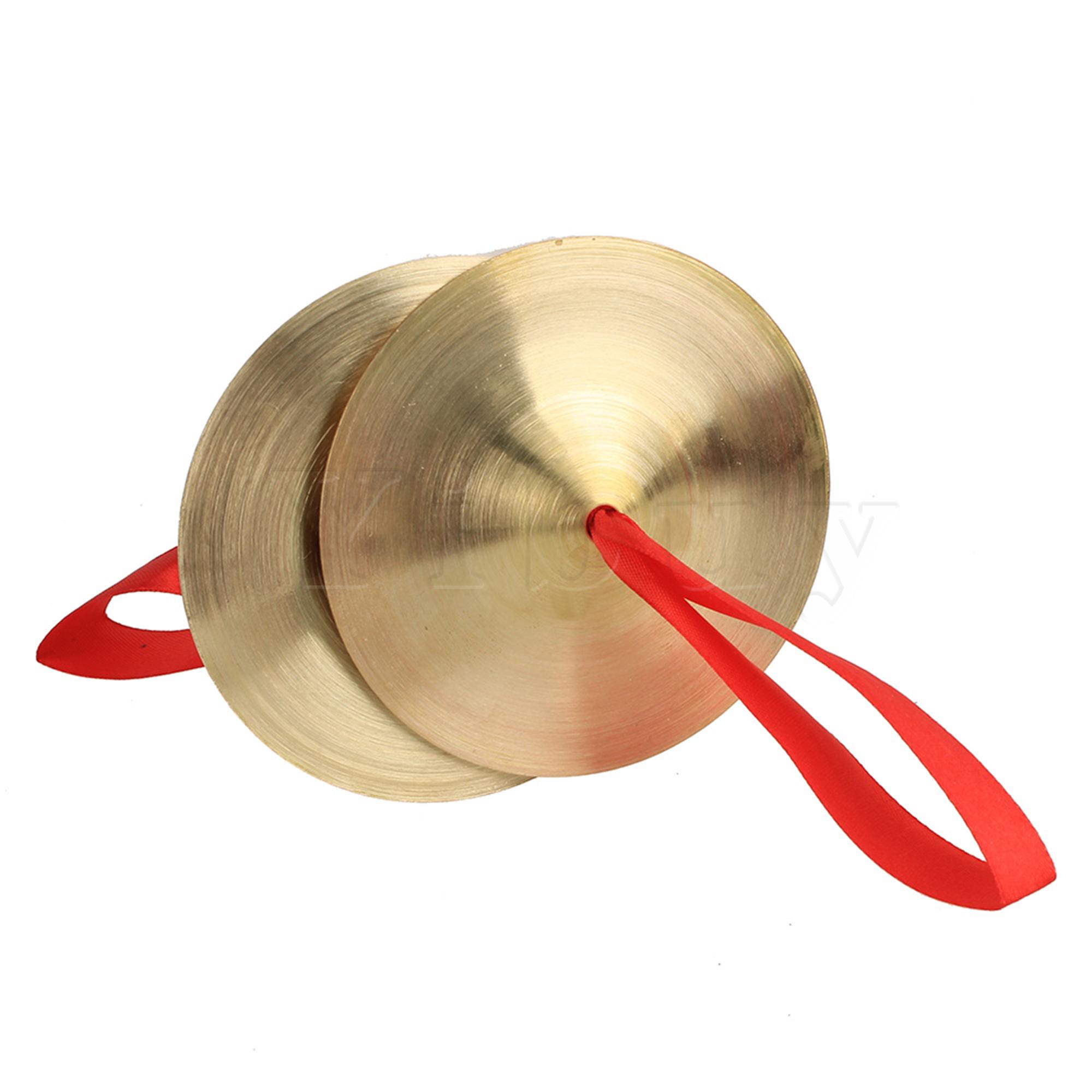 Yibuy orff instrumenter kobber bækkener musikinstrument legetøj 9cm diameter gong