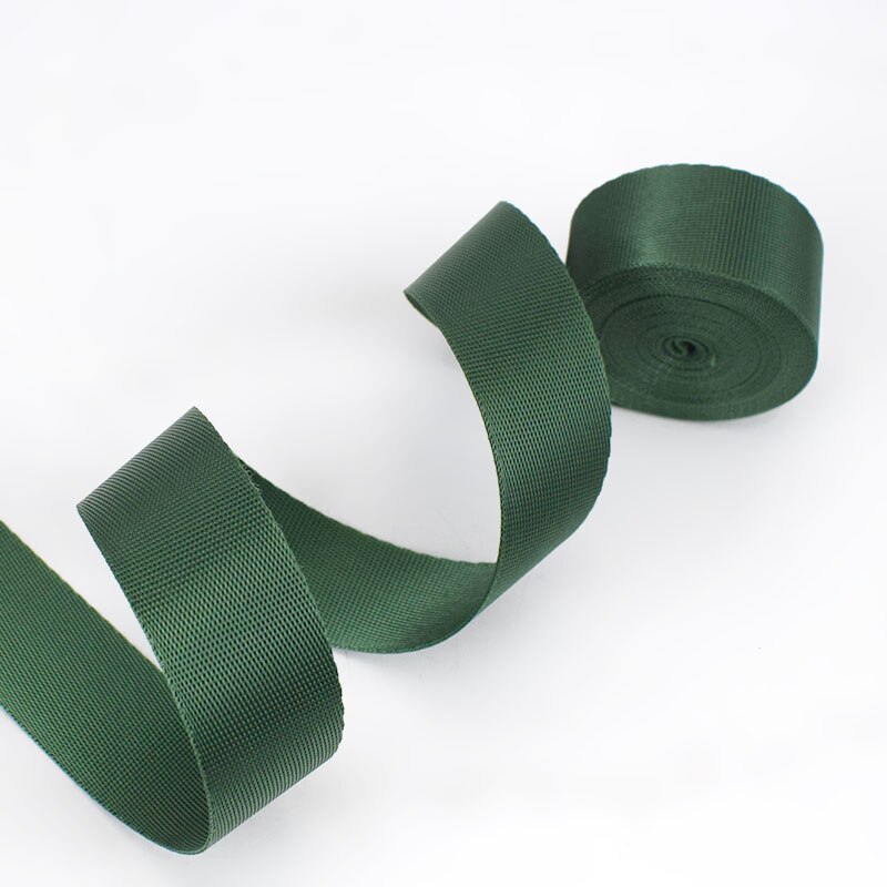 5M 0.7Mm Dikke 25Mm Polyester Nylon Spanbanden Lint Band Outdoor Rugzak Tas Strap Diy Halsband Knapsacktapes bias Binding: DarkGreen