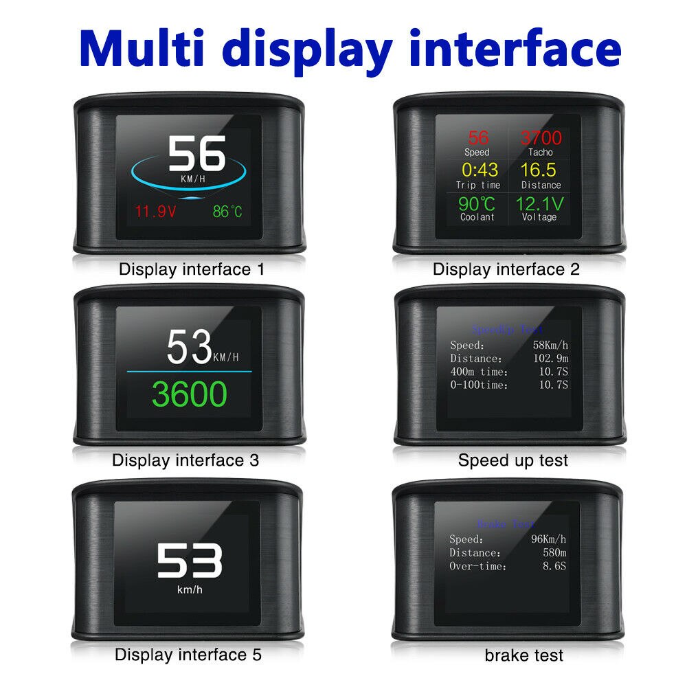 Auto Car HUD LED Heads Up Display OBD Scanner OBD2 Digital Speedometer Detector