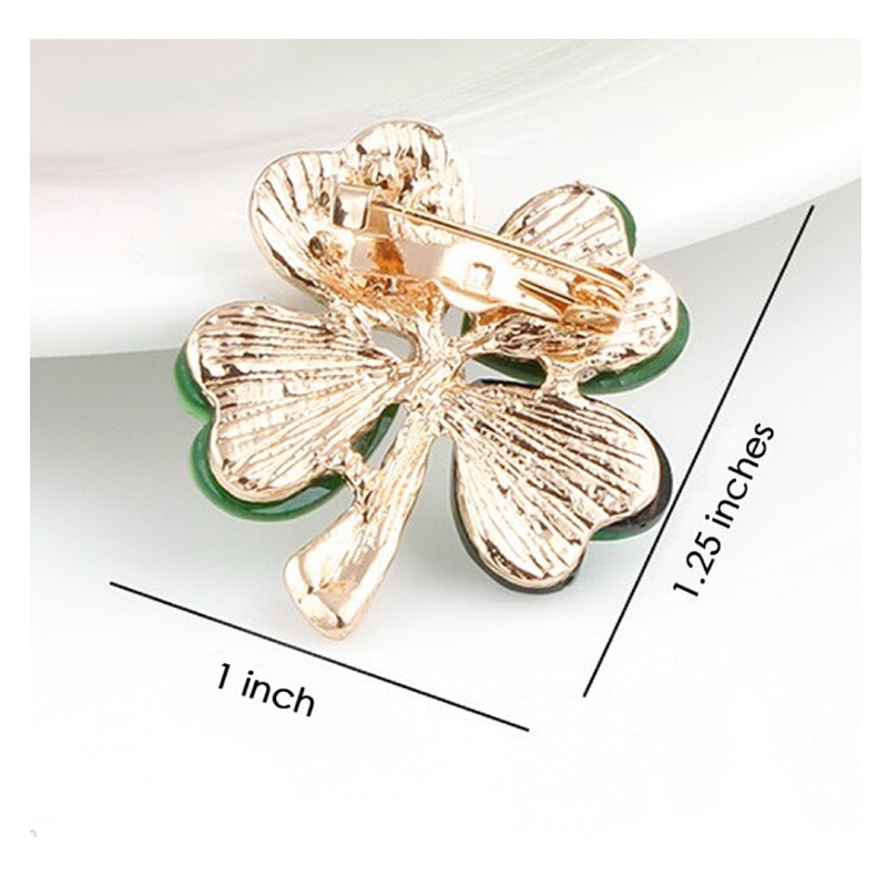 Weimanjingdian lysegrøn blad krystal irsk shamrock broche revers krave nåle til mænd eller kvinder