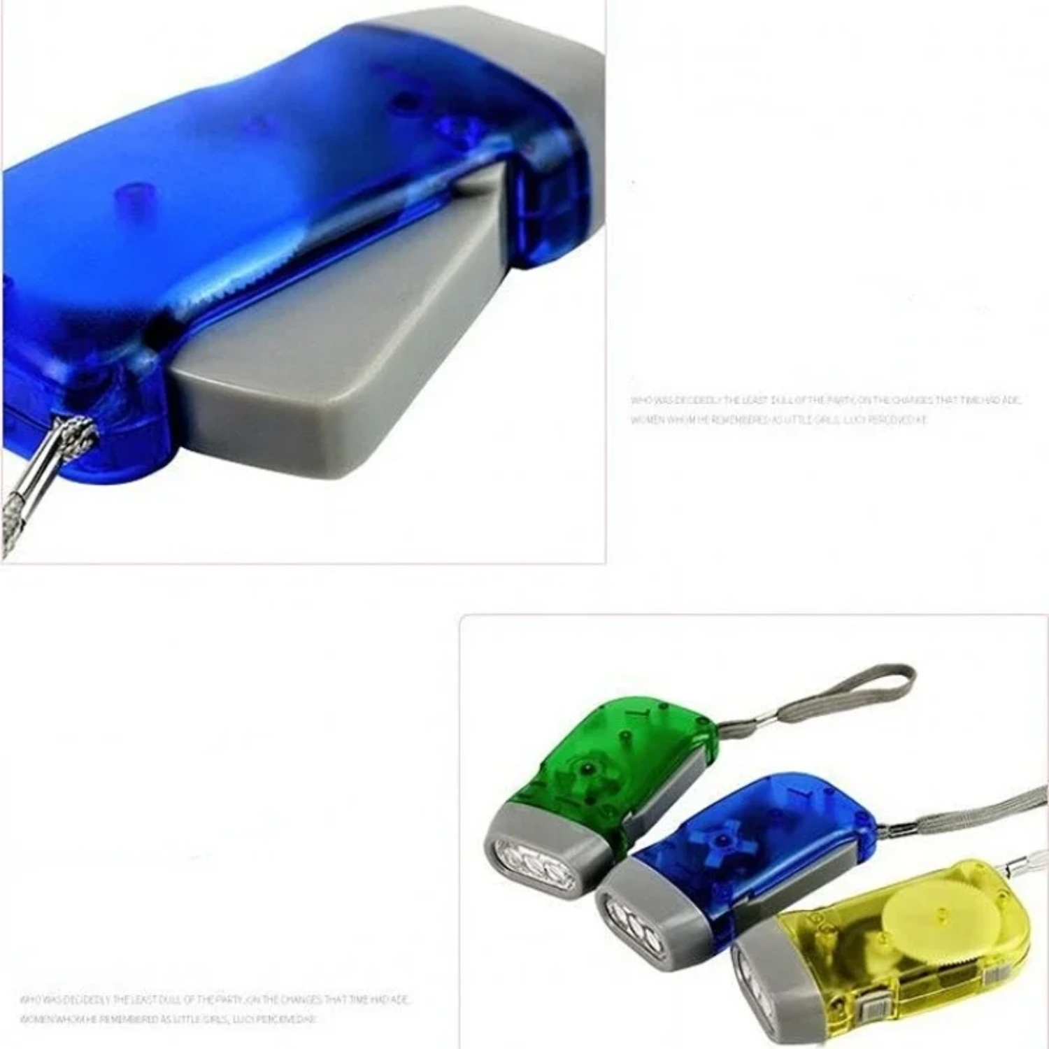 Lampe de camping à manivelle à pression manuelle, lampe de poche à énergie éolienne dynamo extérieure, 3LED