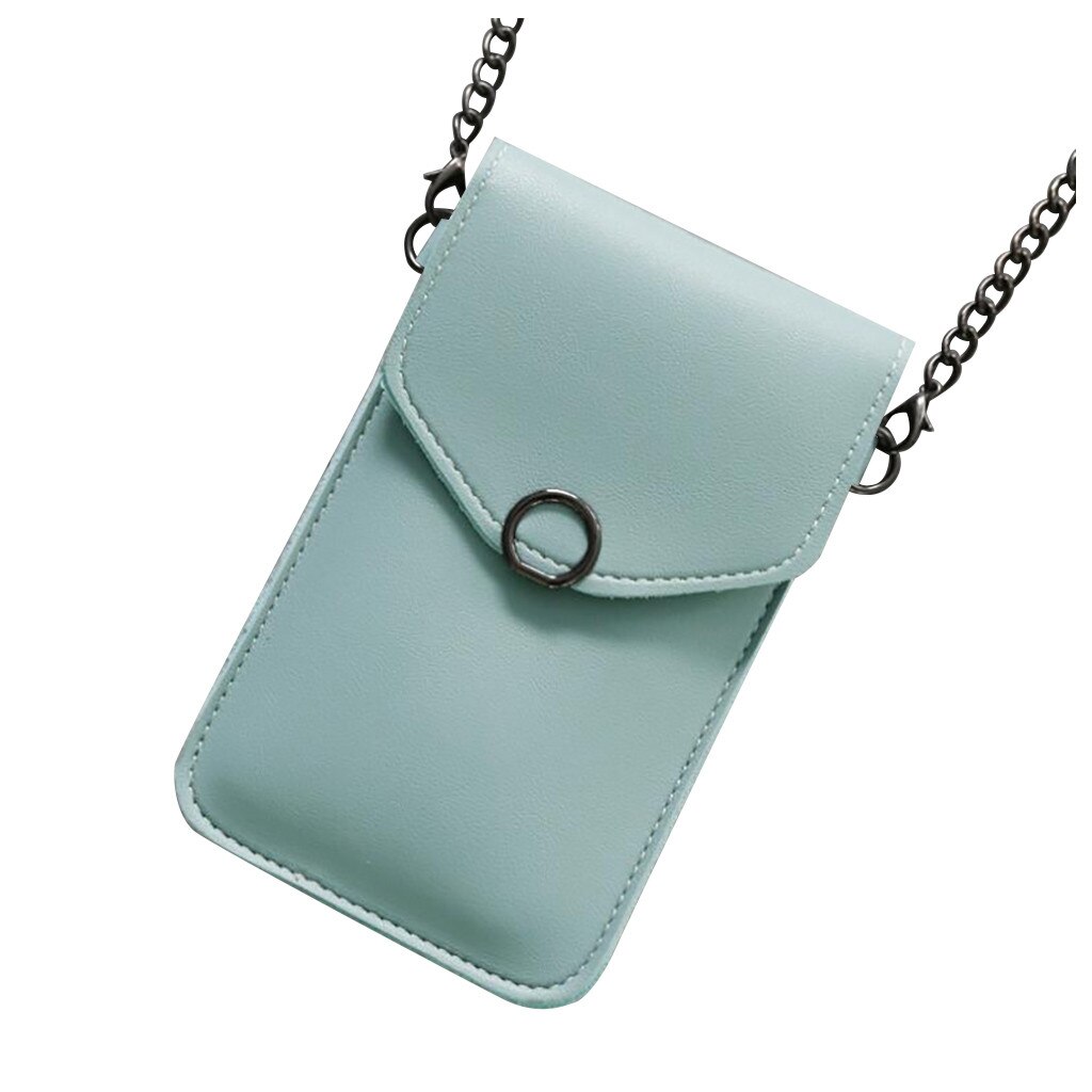 Delle donne Sacchetto Del Telefono Touchable di Cuoio DELL'UNITÀ di elaborazione Cassa Del Telefono Delle Cellule Cambiamento Sacchetto di Crossbody Mini Sacchetto di Spalla Sacchetti Del Telefono Mobile # BL3: Blue 