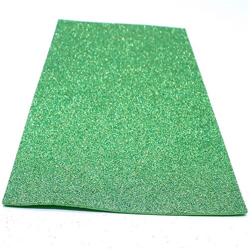 Glitter Foam Paper Spong Paper Diy Craft Manual Paper-Cut Scrapbook Paper Kindergarten Decorations Supplies 20X30 Cm 10 Pcs/Bag: green