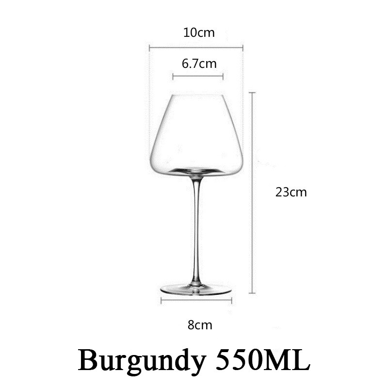 Obra de arte nivel de colección 500-600Ml copa de vino tinto hecha a mano cristal ultrafino Burdeos copa de Arte de degustación de vientre grande: Burgundy / 1PC