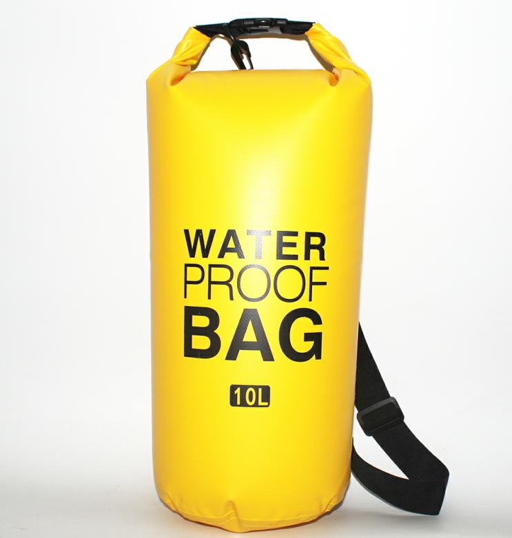 10L 15L Outdoor PVC Swimming Waterproof Dry Ocean Pack Sack Pouch Bag Swim Rafting Impermeable Water Proof Bag: Yellow 10L