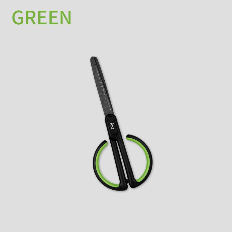 Xiaomi fizz anti-stick saks med skala til kontorskole studerende stationær saks husholdning diy tape shear snip: Grøn