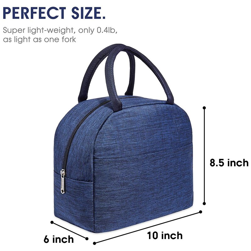 Borsa termica borsa termica borsa pranzo borsa da Picnic leggera 8L per scuola di lavoro impermeabile (blu)