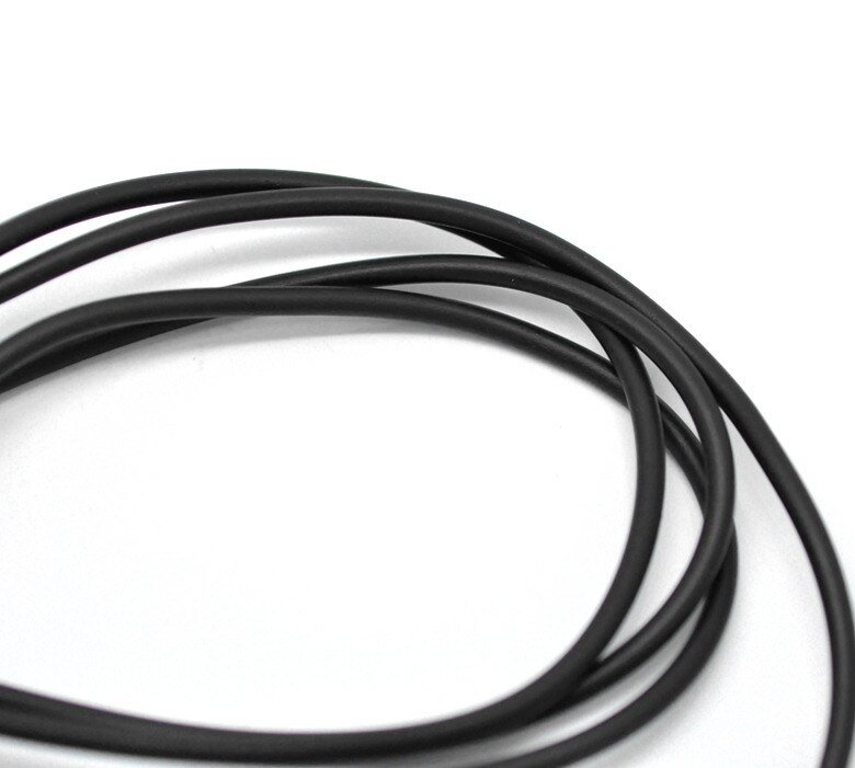 Cordón de joyería de goma para hombres y mujeres, pulsera redonda de color negro sin agujero, 1,5-3mm, DIY, collar, accesorios de joyería de , 10M de longitud