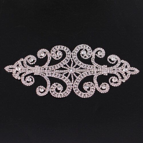 1 para brillant weiß kristall Applikationen stein quasten für Bekleidungs Kostüm Dekoration atemberaubend Strass Applikationen trimmen: Applikationen Gürtel 6