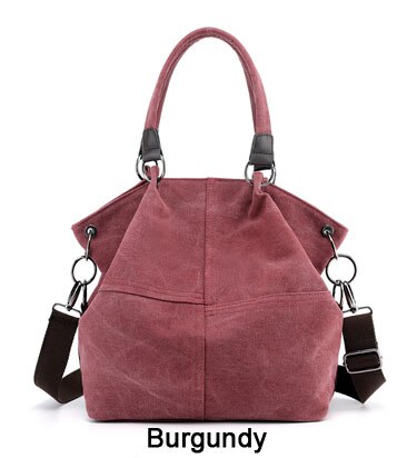 Dames Handtassen Casual Canvas Vrouwen Tassen Handtas Messenger Schoudertas Vrouwen Vrouwelijke Tassen Handtas Bolsa Feminina Bolsos Mujer: Burgundy