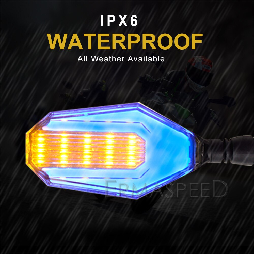Intermitentes LED universales para motocicleta, luces intermitentes ámbar IPX6, luz diurna, accesorios para Moto
