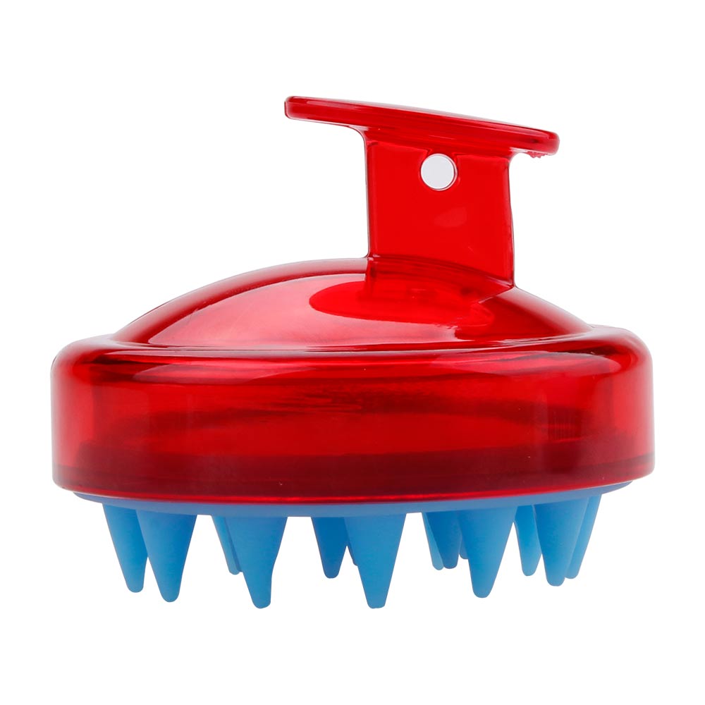Hoofdhuidborstel haarkam hoofdhaar hoofdhuidmassager shampoo borstel wassen roterende haarborstel highlight kam meridiaan massage kammen: Puntige rode