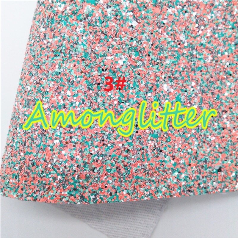 Amonglitter Blue Chunky Glitter Leather Glitter Fabric with Twill Backing, Glitter Sheet for DIY Bows Bags 21x29cm A4 size MB006: 3