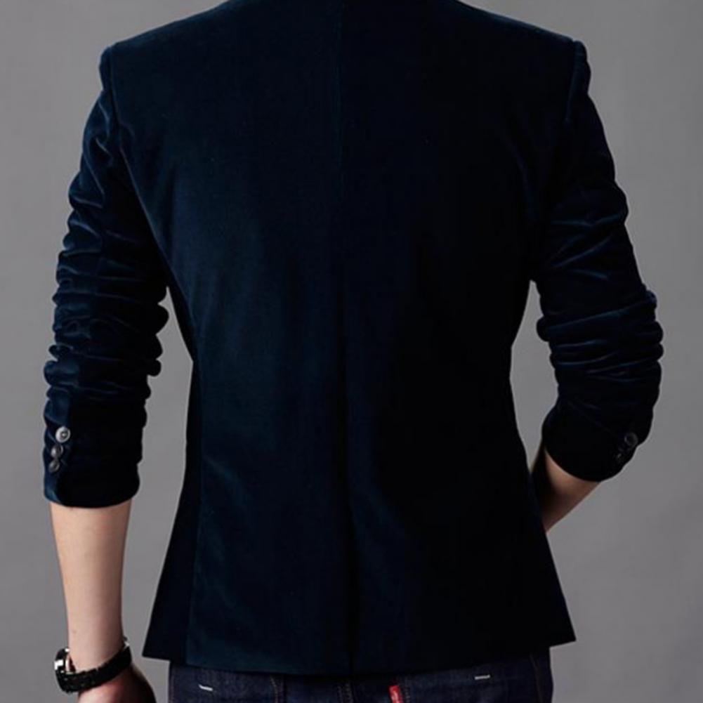 Blazer en velours pour homme, costume, Version classique, col à revers, tissu pour entreprise, , veste, manteau, 3 couleurs