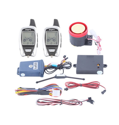 Système d'alarme pour moto SPY, 2 voies, avec démarrage de moteur à distance, capteur à micro-ondes, écran LCD coloré, SPY