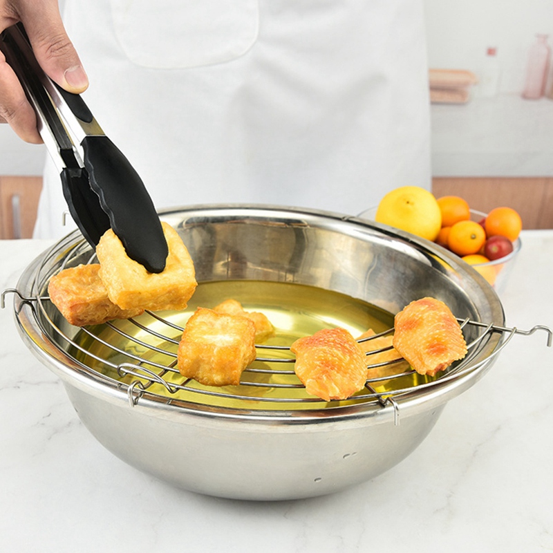 304 Stainless Steel Semicircular Oil Rack Kitchen Multifunctional Frying Oil Rack Heat Insulation Rack Steaming Rack