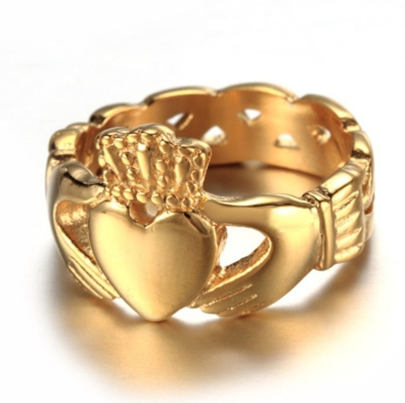Classic Northern Ireland Style Claddagh Heart Love Ring Glamour Ladies Party Wedding Jewelry