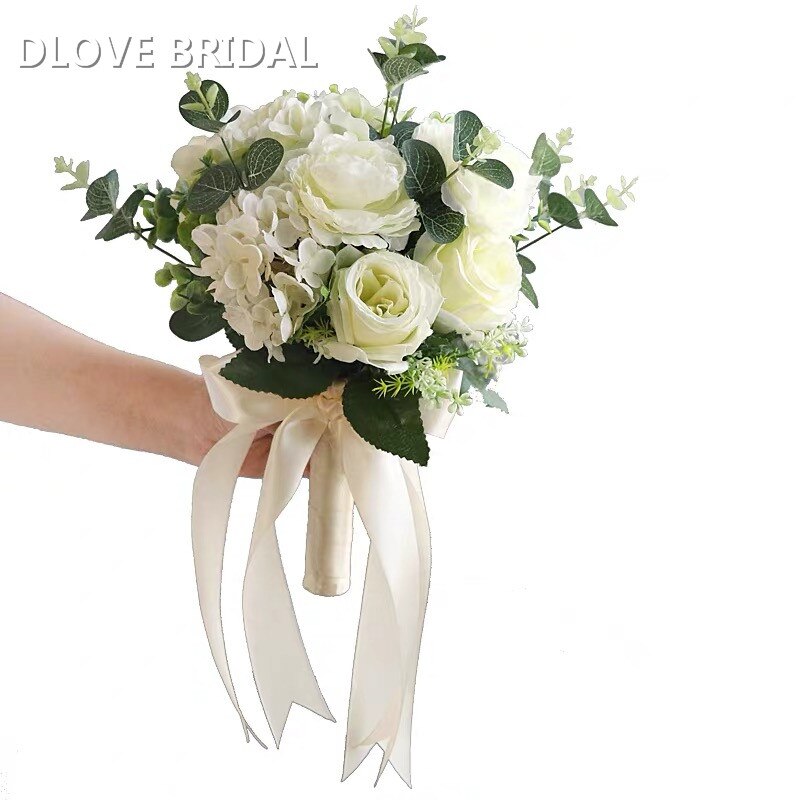Bryllup bukett brude bukett mariage kunstige blomster roser bryllup buketter brudepiker bryllup tilbehør