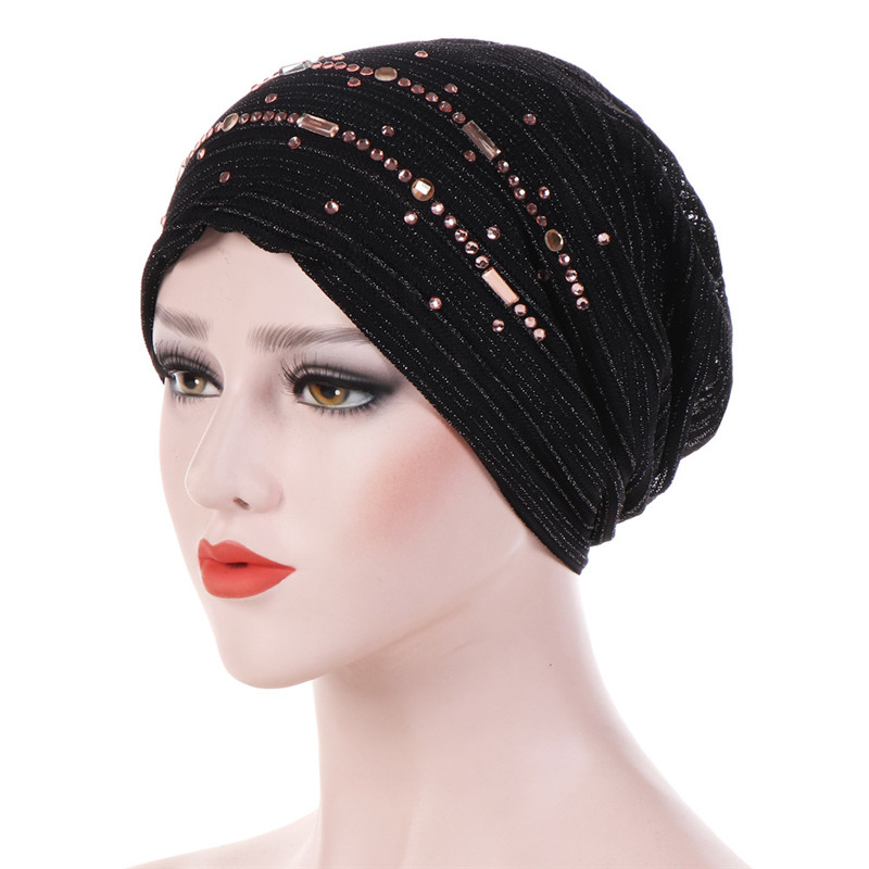 Verano encaje fino turbante de algodón sólido gorros hijab interiores transpirable suave de las mujeres musulmanas turbantes de cabeza hijab underscarf bonnet: 1