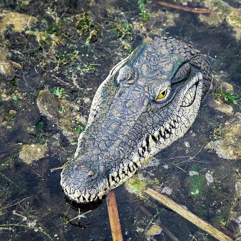 Artificial Crocodile Alligator Head Floating Foam Decoy for Pool Pond Garden Decor Art Control Birds Tools