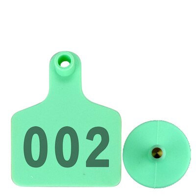 100Pcs Farm Animal Oormerken Nummer 001-500 Koe Vee Identificatiekaart Tpu Oor Tag Borden Met Woorden oorbellen: Green / 301a400