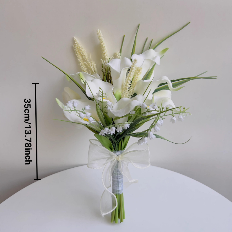 Weiße Calla-Lilien Hochzeitssträuße für sterben Braut, Brautsträuße für Zeremonie, Jubiläum, Hochzeit, Brautparty: verrotten