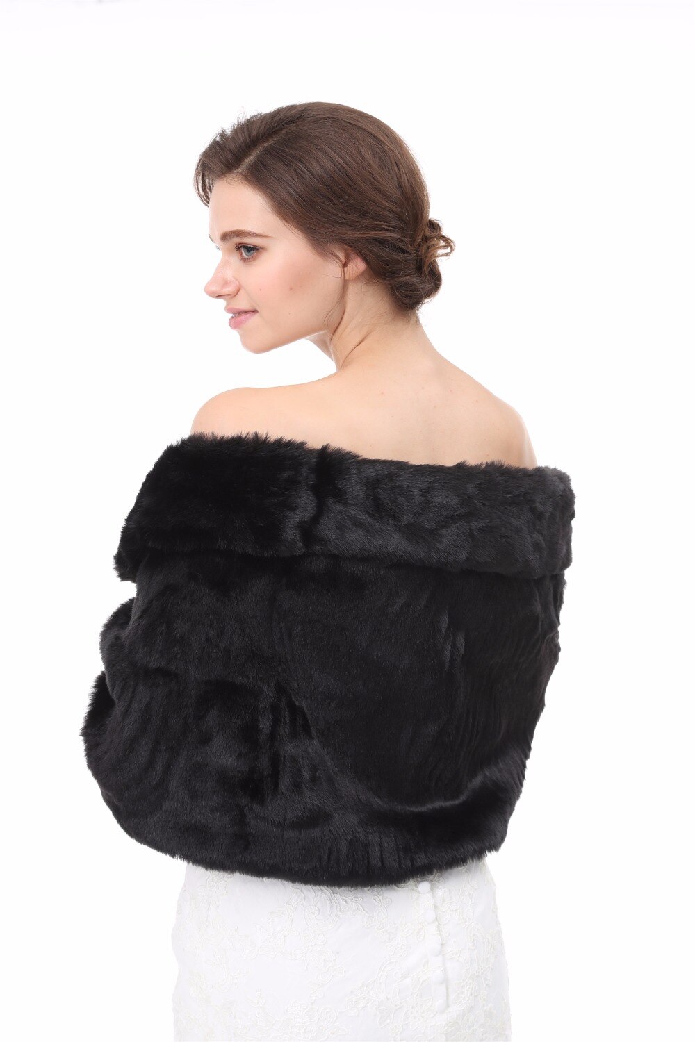 Janevini vinter fuskpäls wrap bolero svart bröllop brudsjal grå vit cape för brudar tillbehör mariage chales boda