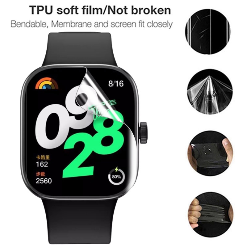 1-5 uds película de hidrogel para Xiaomi Redmi Watch 4 HD Protector de pantalla transparente de TPU para Redmi Watch 3 Lite/reloj inteligente activo no de vidrio