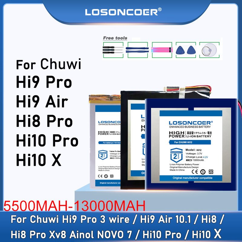 13000mAh Battery For Chuwi Hi9 Pro , Hi9 Air CWI546 ,Hi8 / Hi8 Pro,Xv8 for Ainol NOVO 7 ,Hi10 Pro ,Hi10 X ,Hi12 HI10 Plus 3 Wire
