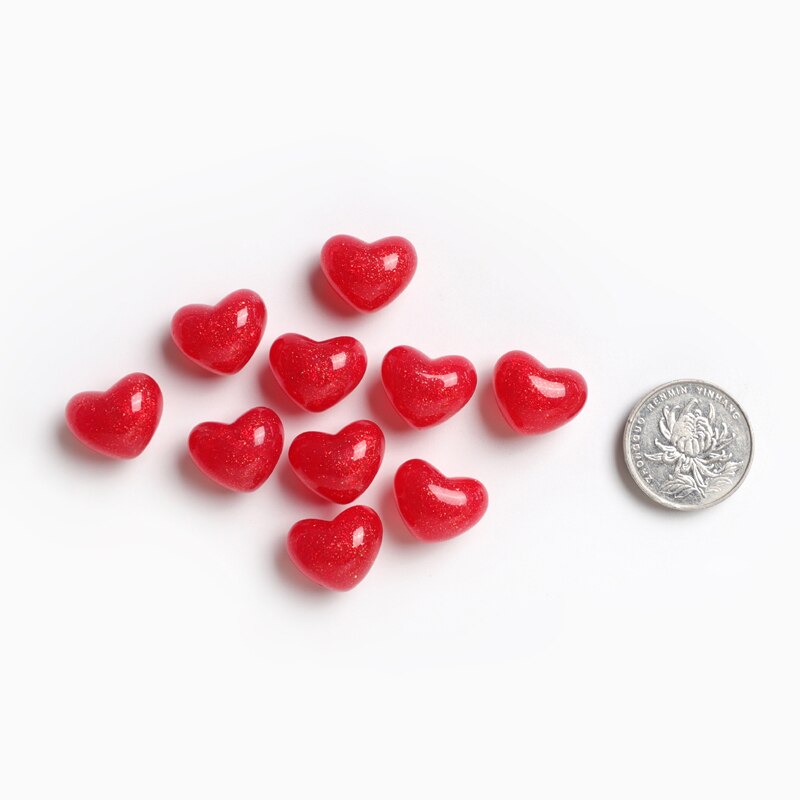 Imán de nevera de resina con forma de corazón, imán de nevera familiar de Chocolate, decoración de boda, 10 Uds.: 10 pcs D