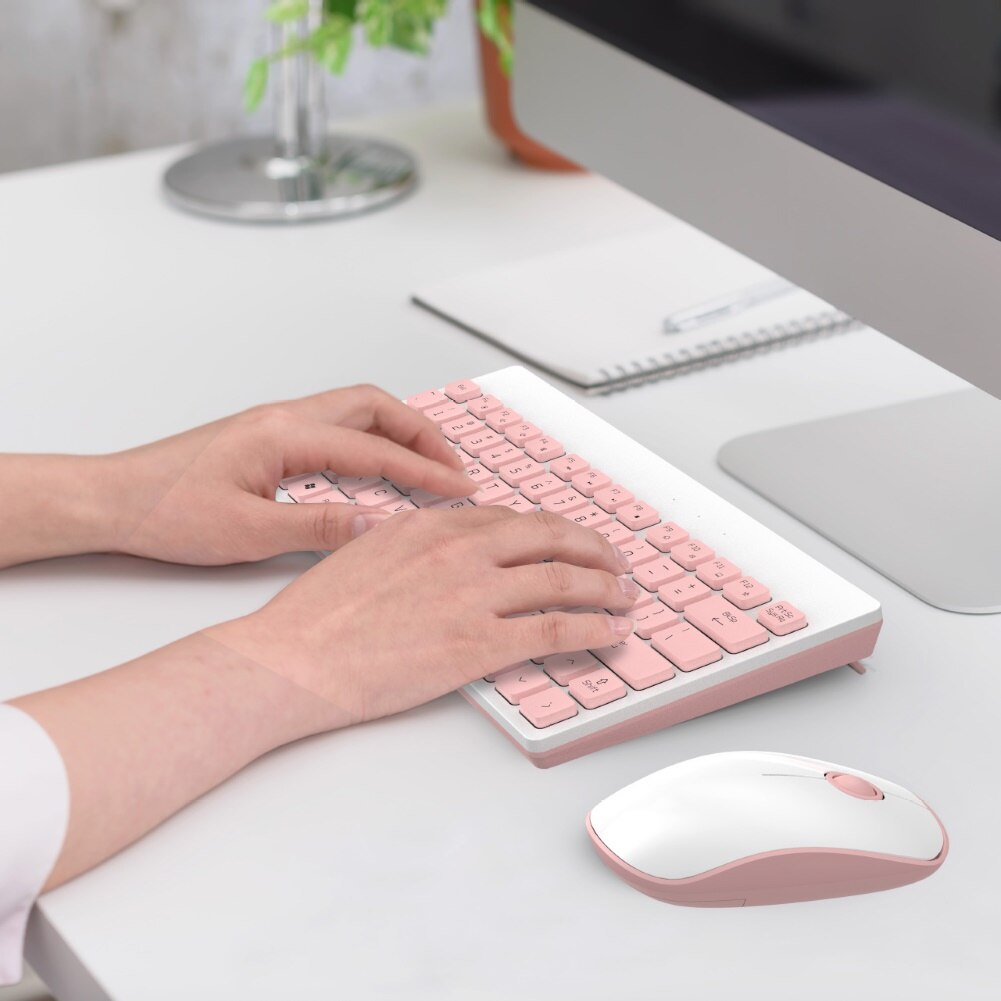 Adjustable Mechanical Keyboard 1500DPI Mouse Set for Laptop Computer Matte Optical Tracking Technology Wireless Keyboard Mouse