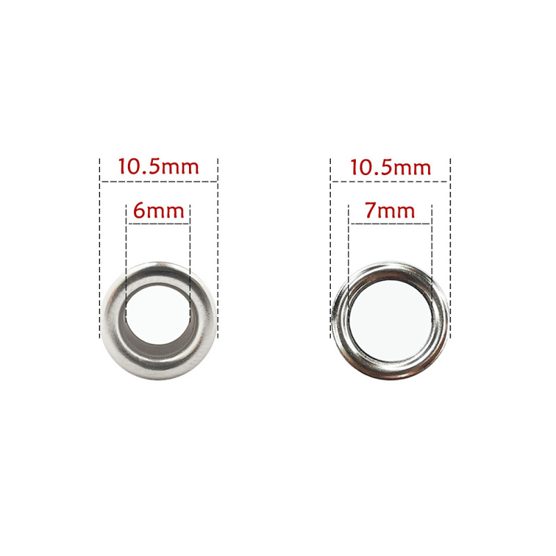 Ojales perforados de acero inoxidable para zapatos, accesorios de decoración para cinturón de ropa, 100 unids/paquete: 6mm