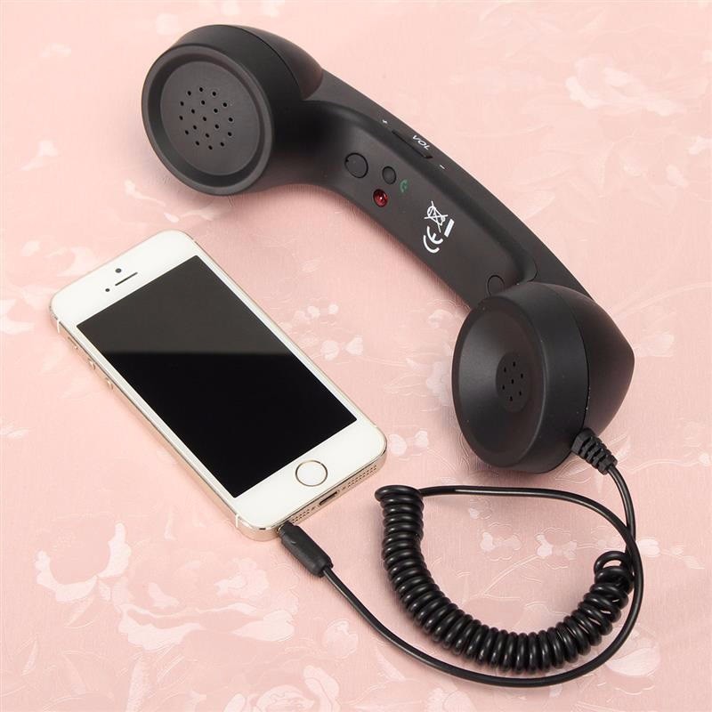 3,5mm Jack Klassische retro Telefon Hörer Mini Mic Lautsprecher Anruf Empfänger für Iphone Samsung Huawei
