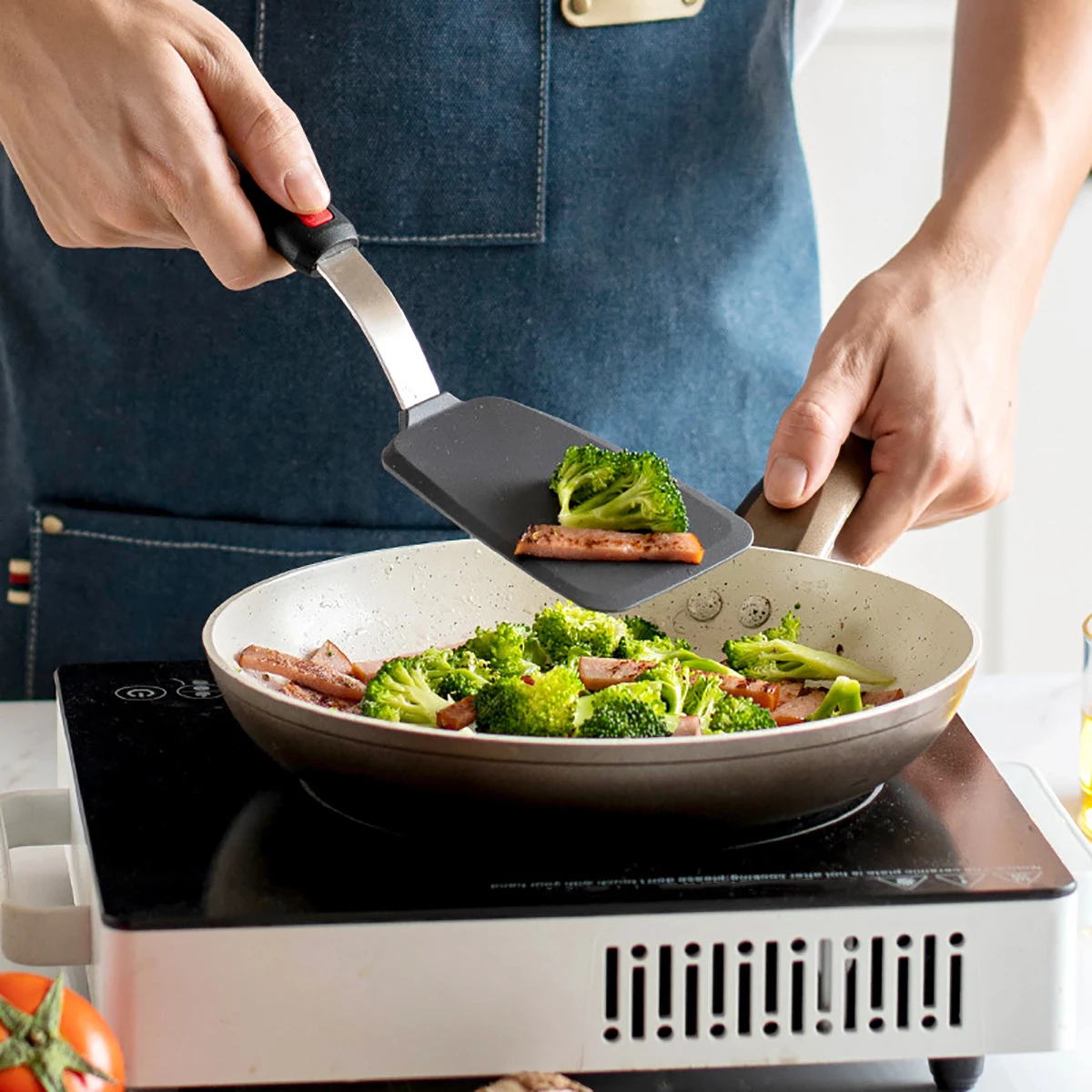 Gebakken Vis Steak Spatel Koken Gereedschap Set Roestvrij Staal Siliconen Kookgerei Frituren Schop Lekkende Schop Keukengerei Set