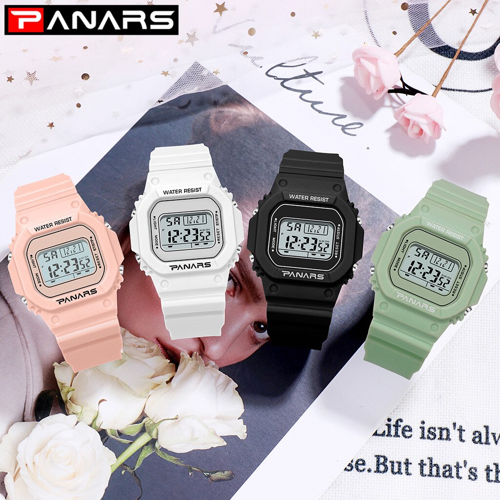 Panars Mode Dames Horloges Voor Vrouwen Led Digitale Sport Dames Horloge 50M Waterdichte Horloge Alarm Relogio Feminino