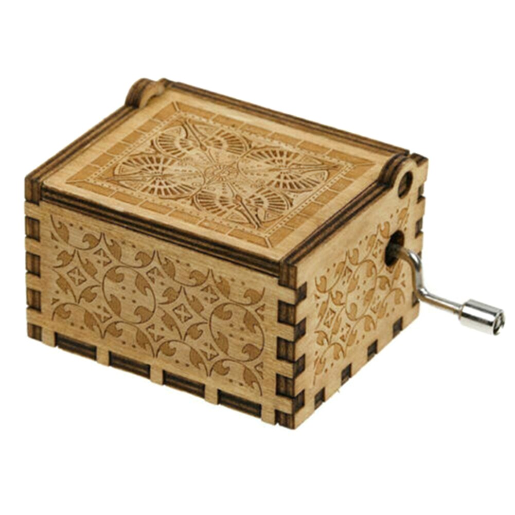 Music Box Wooden Hand-crank Music Box To My Wife Engraved Anniversary Lovers' Days Birthday Year: Default Title