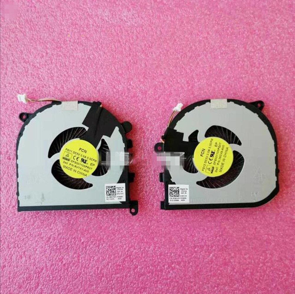 CPU GPU Cooler Fan/Heatsink For Dell XPS 15 9550 Precision 5510 0HYY21/036CV9 0RVTXY RVTXY-A00 DC28000GKF0 5V 0.5A Radiator: CPU GPU Fan
