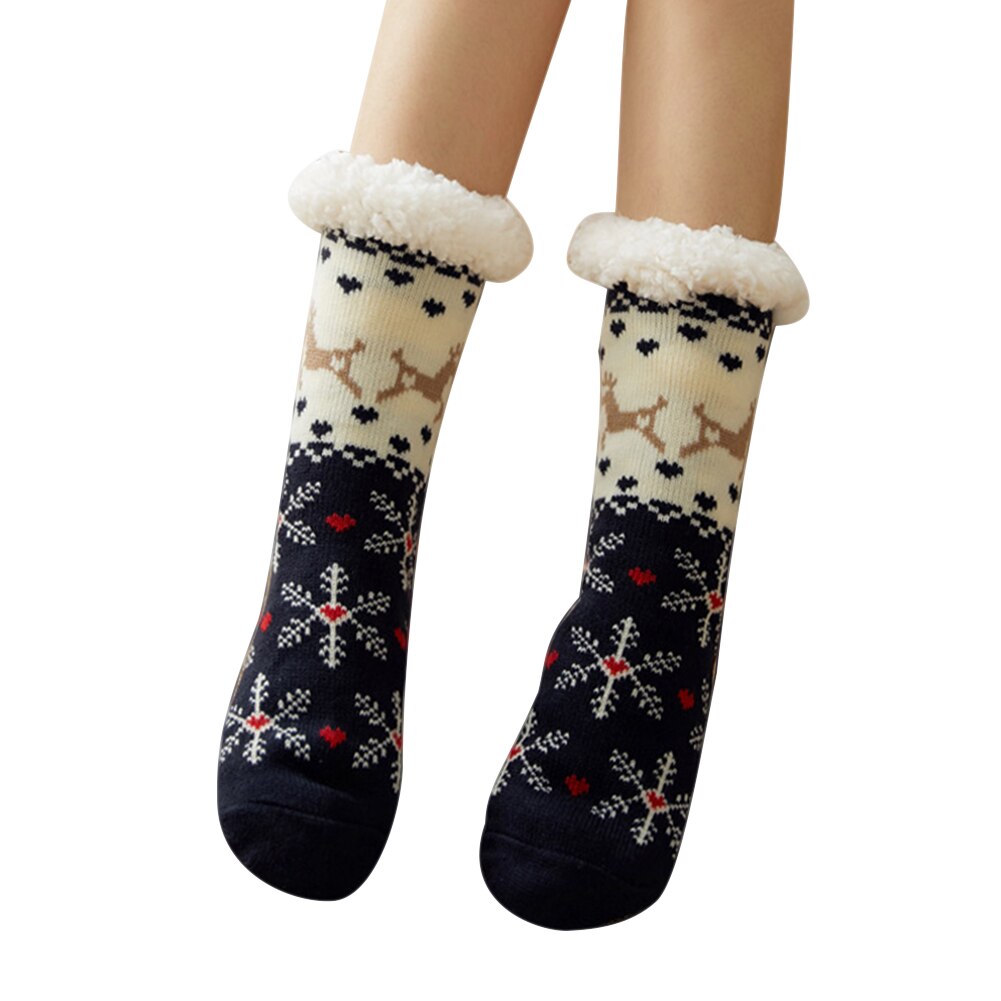Kvinder ekstra varm fleece indendørs sokker varme fødder strækbare til vinterhjem jul  x85: -en
