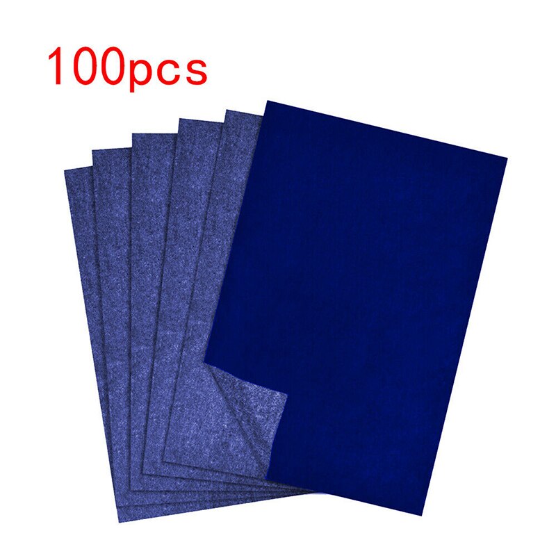 100pcs Black/Blue Carbon Paper Thin Painting Accessories Legible Tracing Reusable Copy Clear Transfer Graphite Carbon Paper: blue