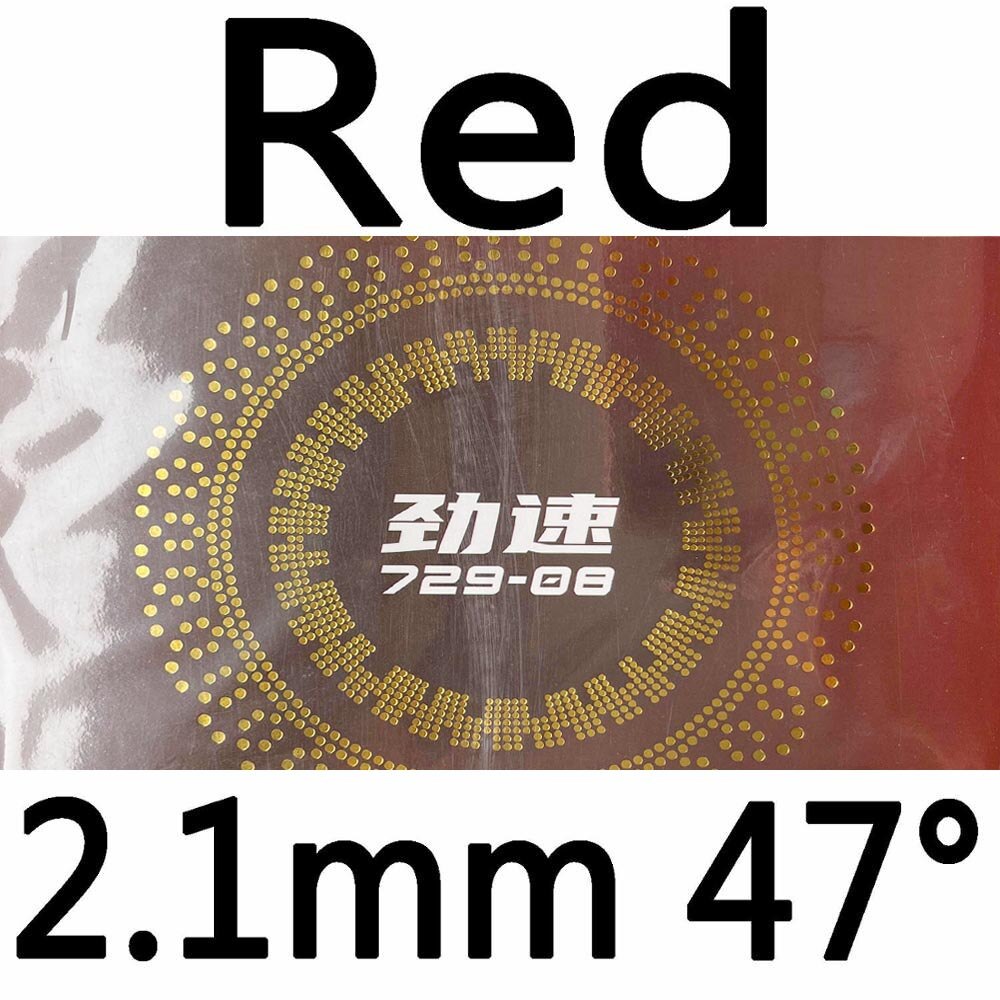 Ritc 729 venskab 729-08 pips-in bordtennis / pingpong gummi med svamp (2.1mm): Rød 2.1mm h47