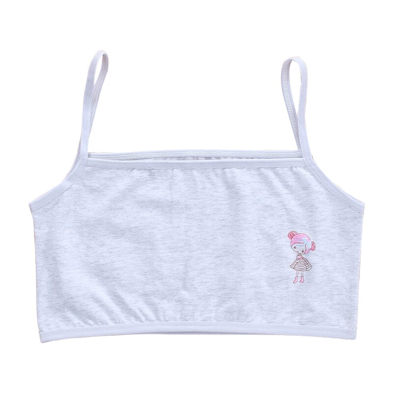[B216] reggiseno per bambini senza schienale in pizzo per ragazze cinturino sottile in cotone per studenti intimo estivo stile gilet piccola imbracatura per lo sviluppo: grigio