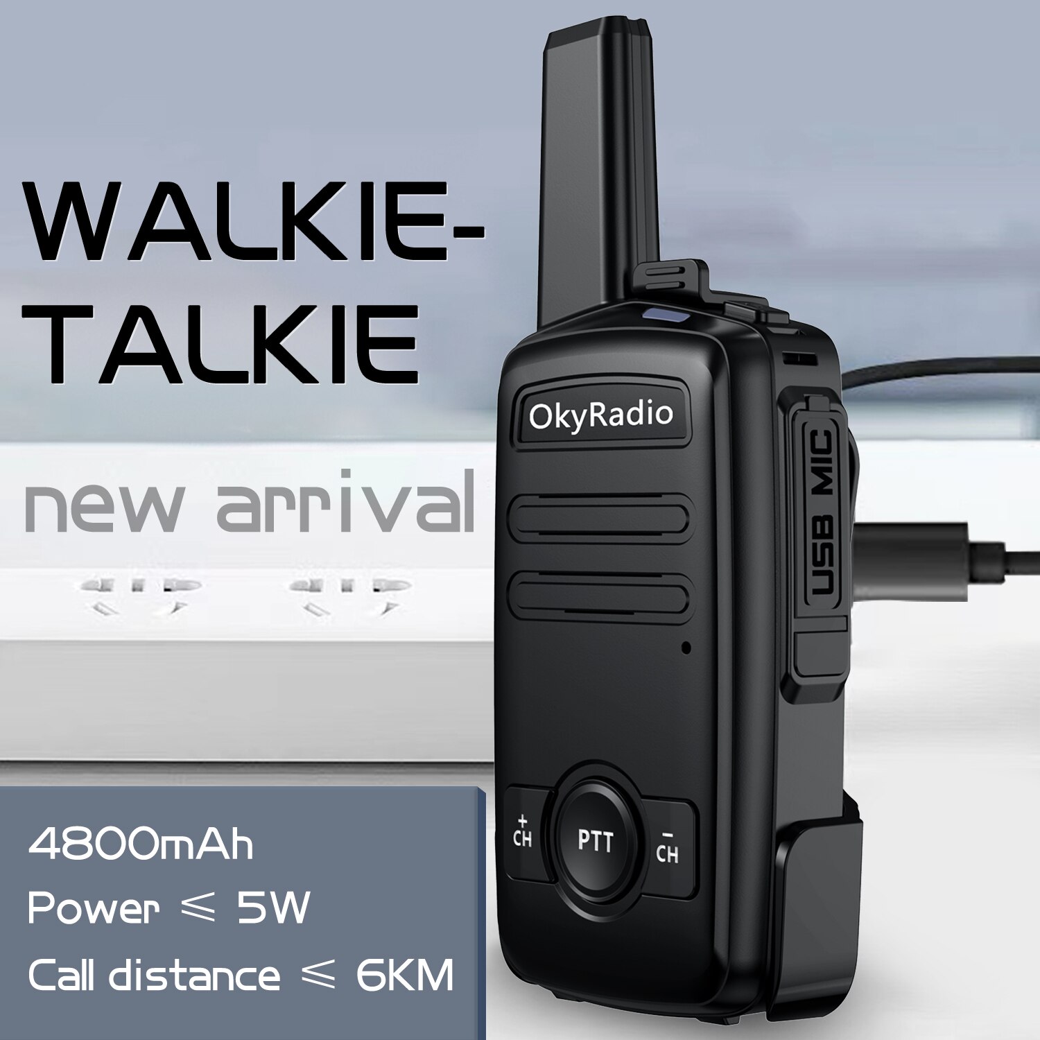 4800Mah Walkie-Talkie Waterdichte Grote Capaciteit Batterij 16 Kanalen Geschikt Ultra Lange Afstand Gebruik Walkie-talkie