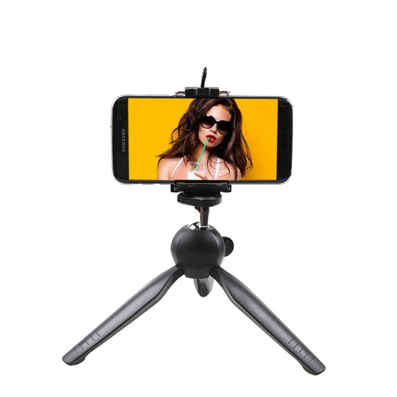 YT-228 YUNTENG 228 Mini trépied + pince de support de téléphone trépied de bureau pour reflex/appareil photo numérique Smartphones système sans miroir caméra