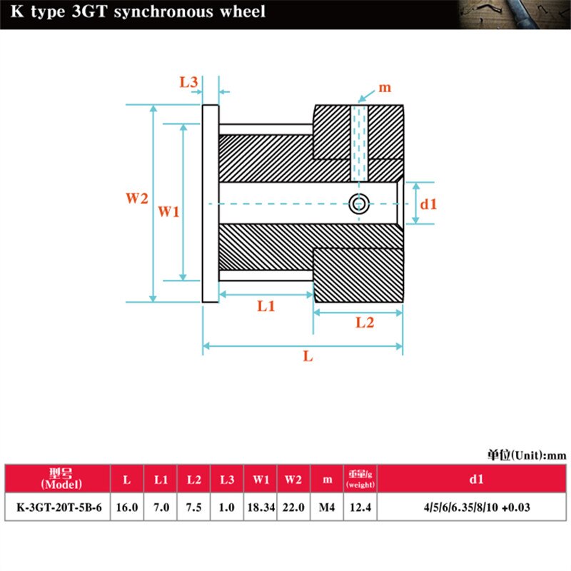 Poulie à courroie synchrone GT3, 20 dents, 3gt, largeur 6mm, accessoires pour imprimante 3D