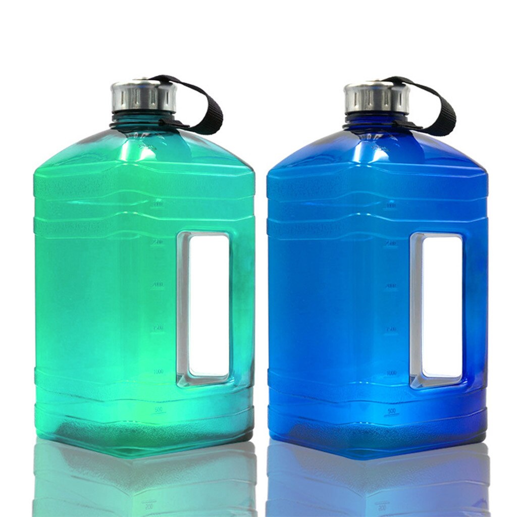 Garrafa de água dos esportes da grande capacidade 3.8l com punho e escala o copo bebendo reusável exterior da prova do escape para correr