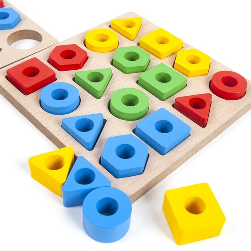 Matching Shape Multifunctional Table Games Best Matching Color Cute Wooden Block Early Education Game