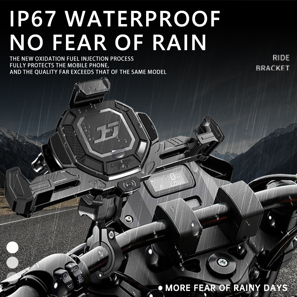 For Benda Napoleon 450 Motorcycle Phone Holder Intelligent Sensor Electric Waterproof Anti-Shake Wireless charging Navigation