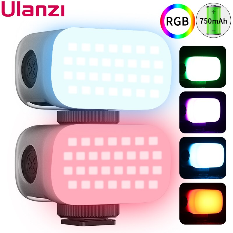 Ulanzi VL15 Mini Rgb Led Video Licht Draagbare Vlog Licht Met Koud Schoen Voor Smartphone Gopro Camera 2W 750mah Type-C Opladen